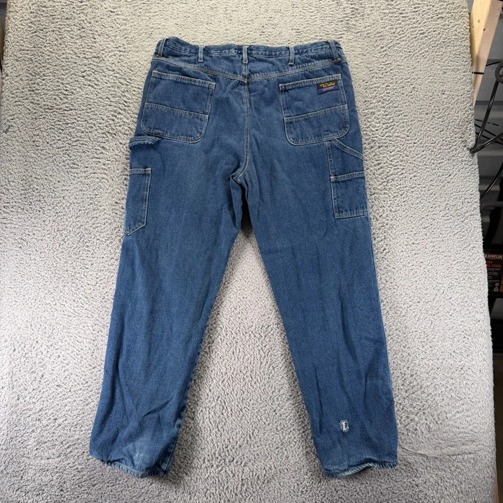 Walls Zero-Zone Jeans Mens 40x32 Blue Denim Straight Leg Flannel Lined Carpenter
